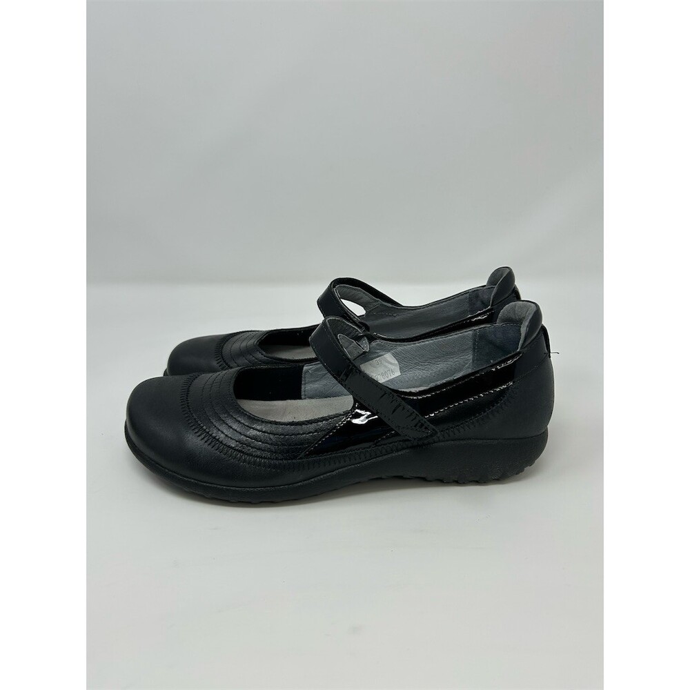 Naot Kirei Mary Jane Comfort Wedge Shoes Womens Black Patent Strap Size 39 US 8 - Picture 5 of 10